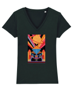 Electric Sun  Tricou mânecă scurtă guler V Damă Evoker