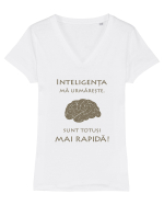 Inteligența mă urmărește Tricou mânecă scurtă guler V Damă Evoker