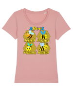 Bee Pun Tricou mânecă scurtă guler larg fitted Damă Expresser