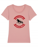 Social Distancing Horse Tricou mânecă scurtă guler larg fitted Damă Expresser