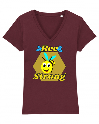 Bee Pun.Bee Strong Burgundy