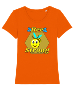 Bee Pun.Bee Strong Tricou mânecă scurtă guler larg fitted Damă Expresser