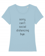 Social Distance Bye Tricou mânecă scurtă guler larg fitted Damă Expresser