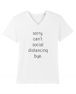 Social Distance Bye Tricou mânecă scurtă guler V Bărbat Presenter