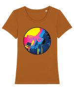 Cool Girl Tricou mânecă scurtă guler larg fitted Damă Expresser