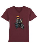 Amuzant Pentru Motociclisti Si Iubitori De Caini Tricou mânecă scurtă guler V Bărbat Presenter