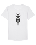 Amuzant Pentru Motociclisti Si Iubitori De Caini Tricou mânecă scurtă guler larg Bărbat Skater