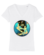 Cool Girl Tricou mânecă scurtă guler V Damă Evoker