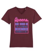 Queens Are Born In December  Tricou mânecă scurtă guler V Bărbat Presenter