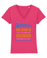 Queens Are Born In December  Tricou mânecă scurtă guler V Damă Evoker