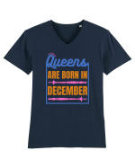 Queens Are Born In December  Tricou mânecă scurtă guler V Bărbat Presenter