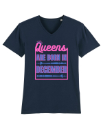 Queens Are Born In December  Tricou mânecă scurtă guler V Bărbat Presenter