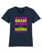 Queens Are Born In December  Tricou mânecă scurtă guler V Bărbat Presenter