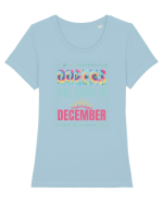 Queens Are Born In December  Tricou mânecă scurtă guler larg fitted Damă Expresser