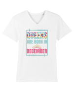 Queens Are Born In December  Tricou mânecă scurtă guler V Bărbat Presenter