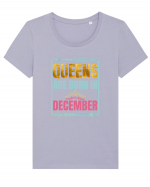 Queens Are Born In December  Tricou mânecă scurtă guler larg fitted Damă Expresser