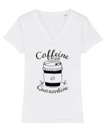 Caffeine Quarantine Tricou mânecă scurtă guler V Damă Evoker