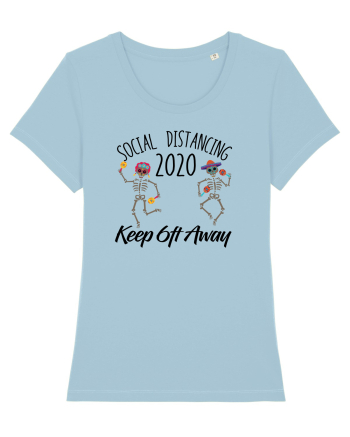 Social Distance Skeleton Sky Blue