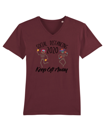 Social Distance Skeleton Burgundy