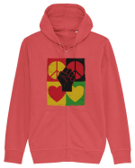 Peace Love Resist Hanorac cu fermoar Unisex Connector