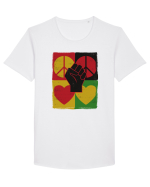 Peace Love Resist Tricou mânecă scurtă guler larg Bărbat Skater