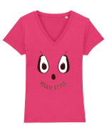 Vegan  Tricou mânecă scurtă guler V Damă Evoker
