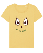 Vegan  Tricou mânecă scurtă guler larg fitted Damă Expresser