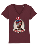 Amuzant Abraham Lincoln Tricou mânecă scurtă guler V Damă Evoker