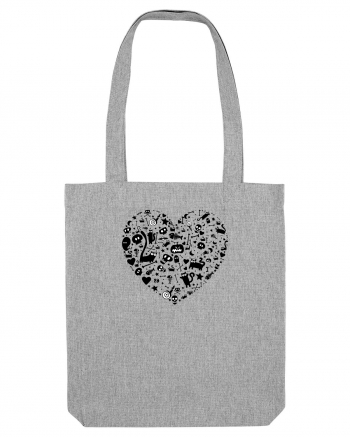 Halloween Hearts Heather Grey