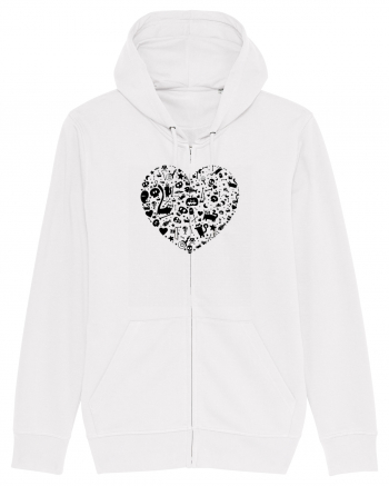 Halloween Hearts White