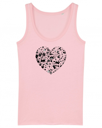 Halloween Hearts Cotton Pink