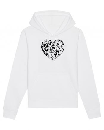 Halloween Hearts White