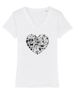 Halloween Hearts Tricou mânecă scurtă guler V Damă Evoker