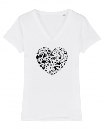 Halloween Hearts White