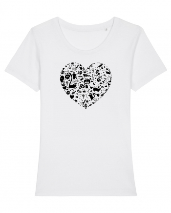 Halloween Hearts White