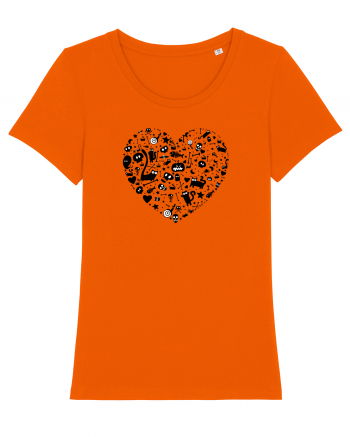 Halloween Hearts Bright Orange