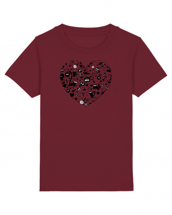 Halloween Hearts Burgundy