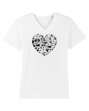 Halloween Hearts White