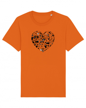 Halloween Hearts Bright Orange