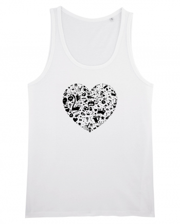 Halloween Hearts White