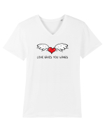 Love gives you wings Tricou mânecă scurtă guler V Bărbat Presenter