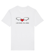 Love gives you wings Tricou mânecă scurtă Unisex Rocker