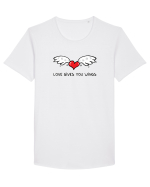 Love gives you wings Tricou mânecă scurtă guler larg Bărbat Skater