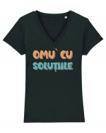 Omu` cu solutiile Tricou mânecă scurtă guler V Damă Evoker