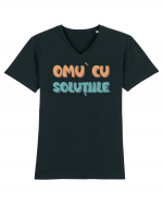 Omu` cu solutiile Tricou mânecă scurtă guler V Bărbat Presenter