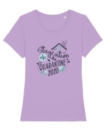 Staycation 2020 Tricou mânecă scurtă guler larg fitted Damă Expresser