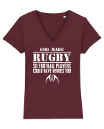 RUGBY Tricou mânecă scurtă guler V Damă Evoker