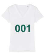 Player 001 Squid Game Tricou mânecă scurtă guler V Damă Evoker