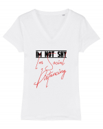 I'm not shy Tricou mânecă scurtă guler V Damă Evoker