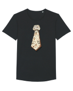 Cravata model cafea Tricou mânecă scurtă guler larg Bărbat Skater